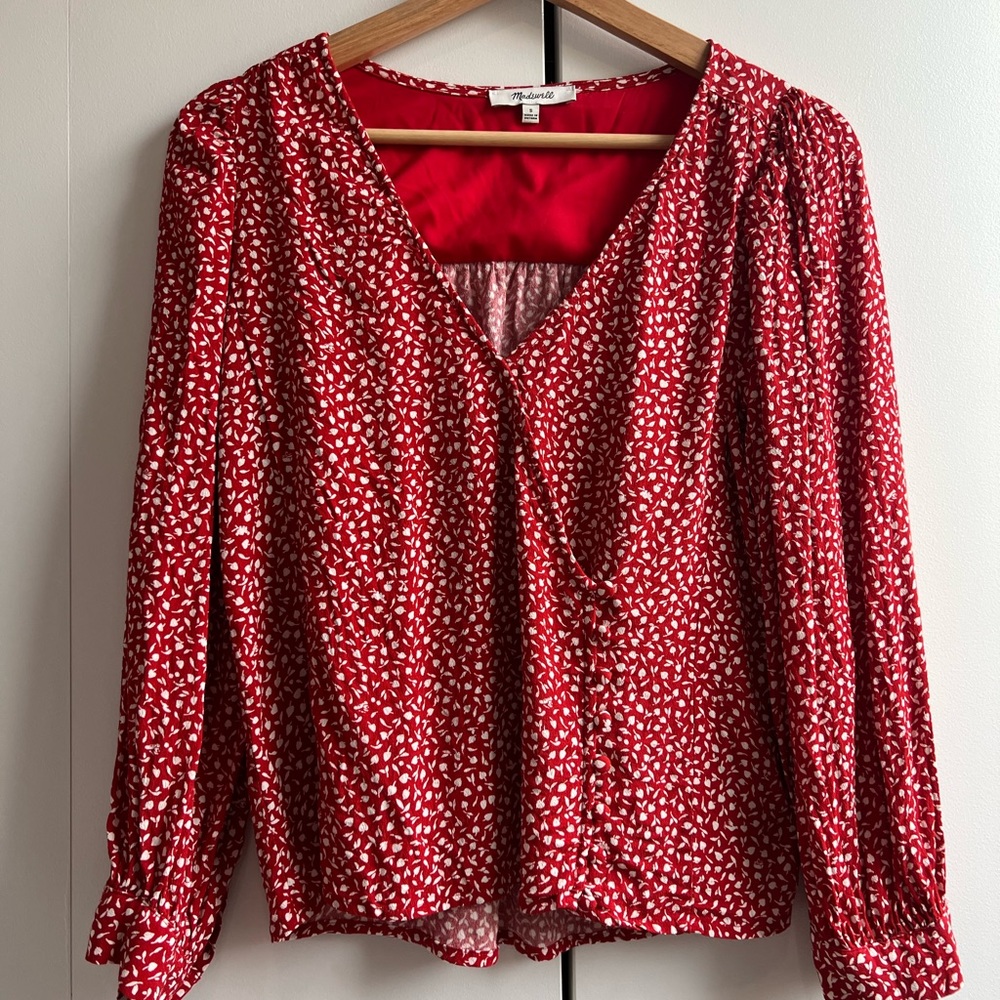 Kinston Side-Button Wrap Top in Park Picnic - Picture 2 of 3